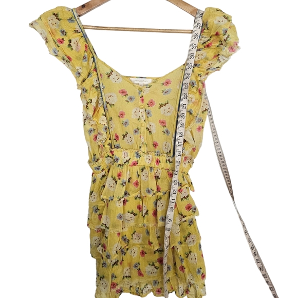 Loveshackfancy Phyllis Dress Yellow Mini Floral Ruffle Dress Size XS - Picture 4 of 9